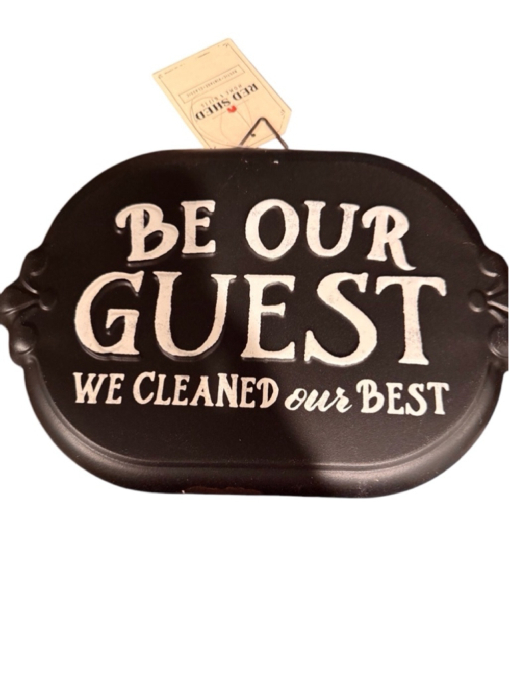 Red Shed Home Decor Sign Black White be our guest we cleaned our best